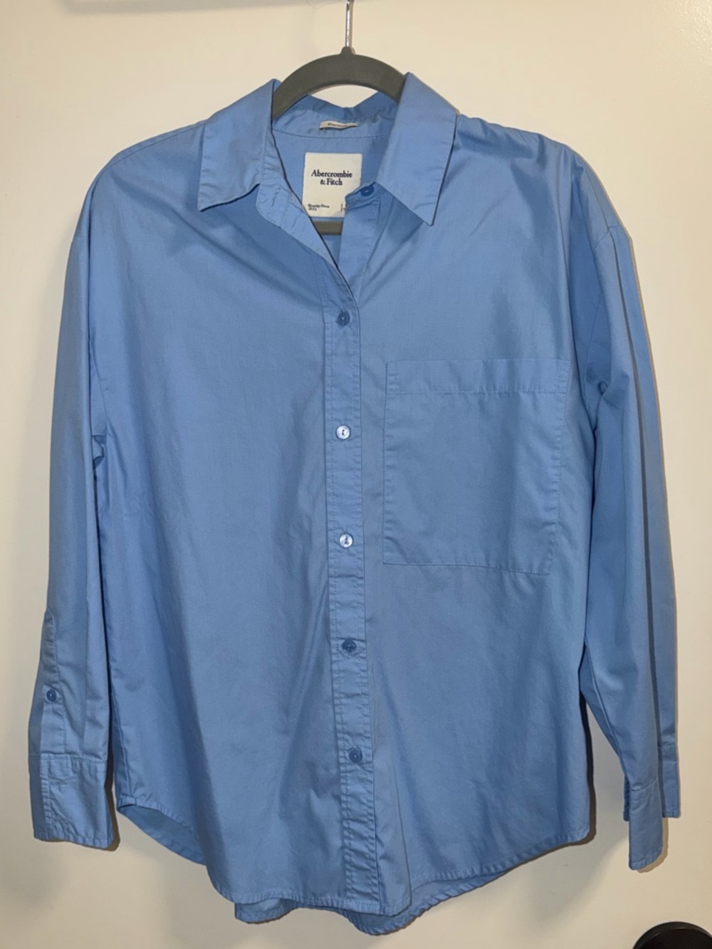 Abercrombie & Fitch - Oversized Poplin Shirt - Blue